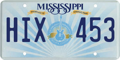 MS license plate HIX453