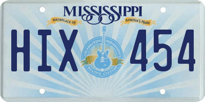 MS license plate HIX454