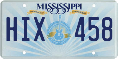 MS license plate HIX458