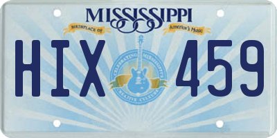 MS license plate HIX459