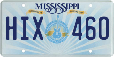 MS license plate HIX460