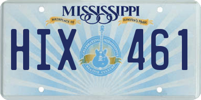MS license plate HIX461