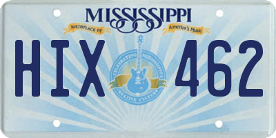 MS license plate HIX462