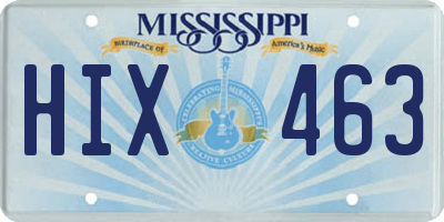 MS license plate HIX463