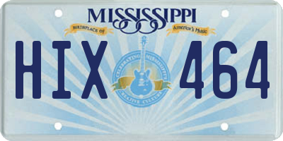 MS license plate HIX464