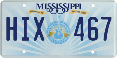 MS license plate HIX467
