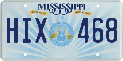 MS license plate HIX468