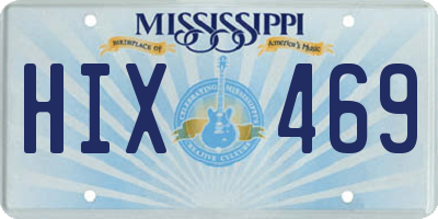 MS license plate HIX469