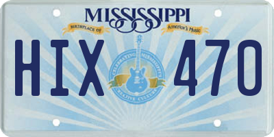 MS license plate HIX470