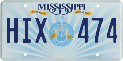 MS license plate HIX474