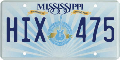 MS license plate HIX475