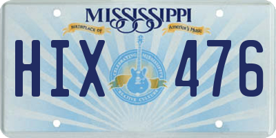 MS license plate HIX476