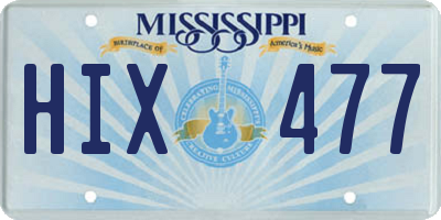 MS license plate HIX477