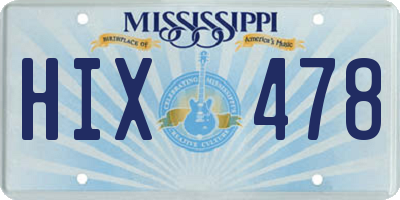 MS license plate HIX478