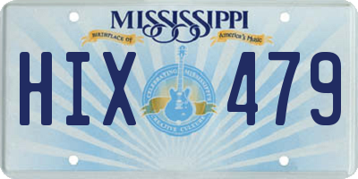 MS license plate HIX479