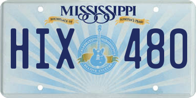 MS license plate HIX480