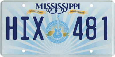 MS license plate HIX481