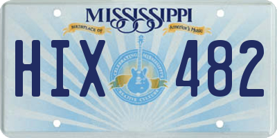 MS license plate HIX482