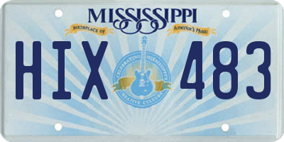 MS license plate HIX483