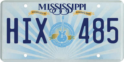 MS license plate HIX485
