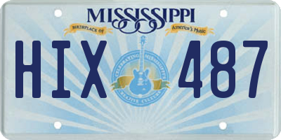 MS license plate HIX487