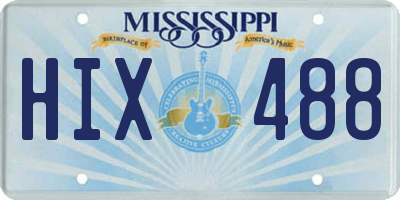 MS license plate HIX488