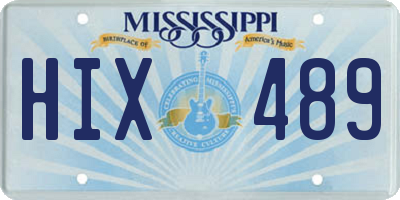 MS license plate HIX489