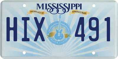 MS license plate HIX491