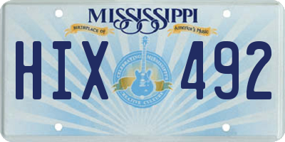 MS license plate HIX492