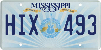 MS license plate HIX493