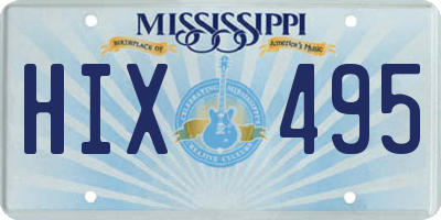 MS license plate HIX495