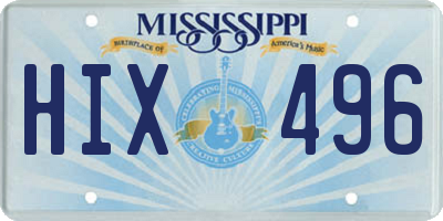 MS license plate HIX496