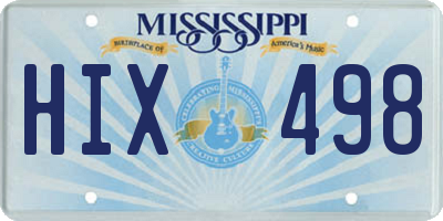 MS license plate HIX498