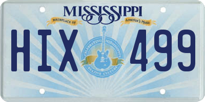 MS license plate HIX499