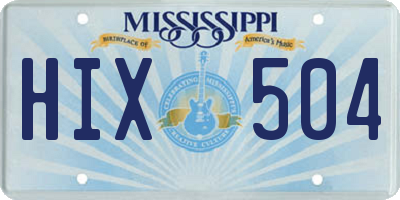 MS license plate HIX504