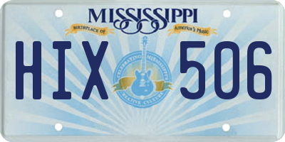 MS license plate HIX506