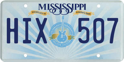 MS license plate HIX507