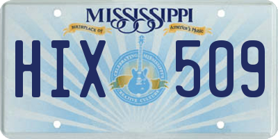 MS license plate HIX509