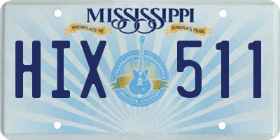 MS license plate HIX511