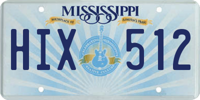 MS license plate HIX512