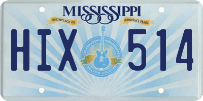 MS license plate HIX514