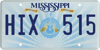 MS license plate HIX515