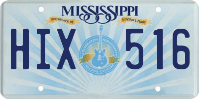 MS license plate HIX516