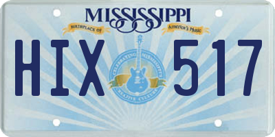 MS license plate HIX517