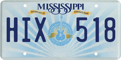 MS license plate HIX518