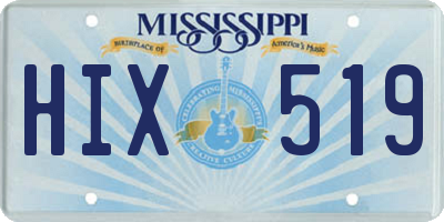 MS license plate HIX519
