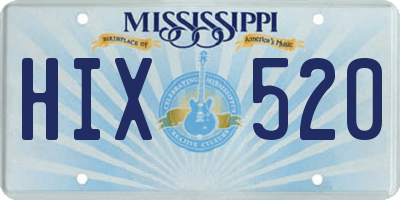MS license plate HIX520