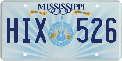 MS license plate HIX526