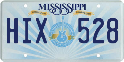MS license plate HIX528