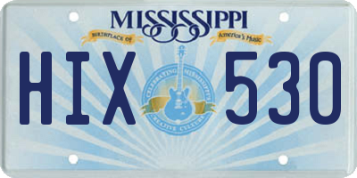 MS license plate HIX530